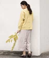 OLLDM03080 eur3(エウルキューブ) 【大きいサイズ】ストンと落ちるサテンワイドパンツ ベージュ