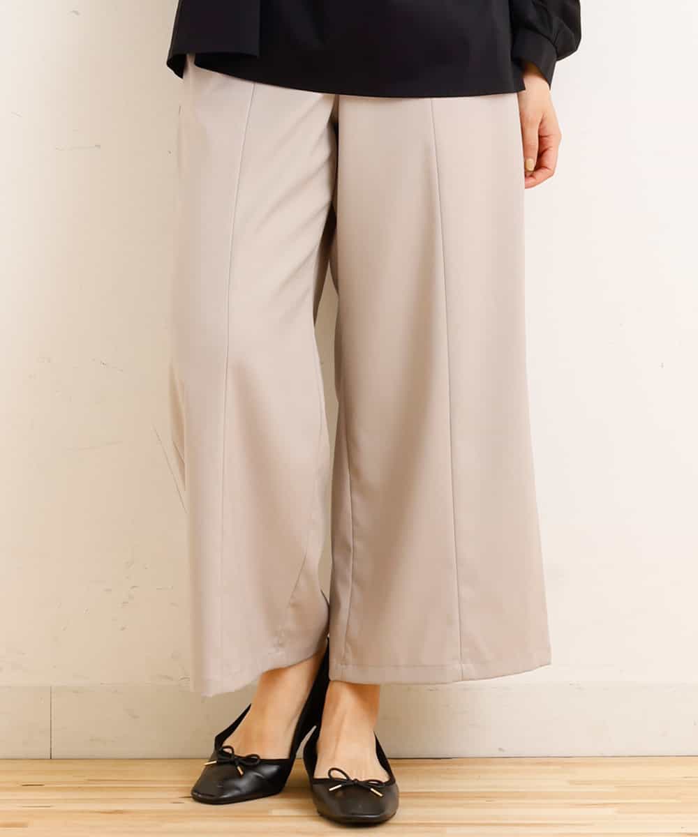 大きいサイズ センタープレスワイドパンツ ガウチョ ワイドパンツ Eur3 エウルキューブ イトキンオンラインストア