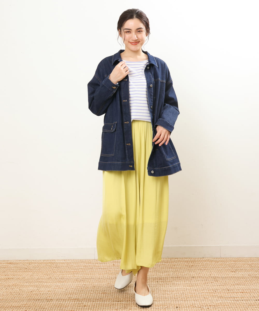 OLLDS24080 eur3(エウルキューブ) 【雑誌掲載】【大きいサイズ】メーテルサテンパンツ イエロー(25)