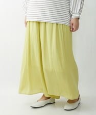 OLLDS24080 eur3(エウルキューブ) 【雑誌掲載】【大きいサイズ】メーテルサテンパンツ イエロー(25)