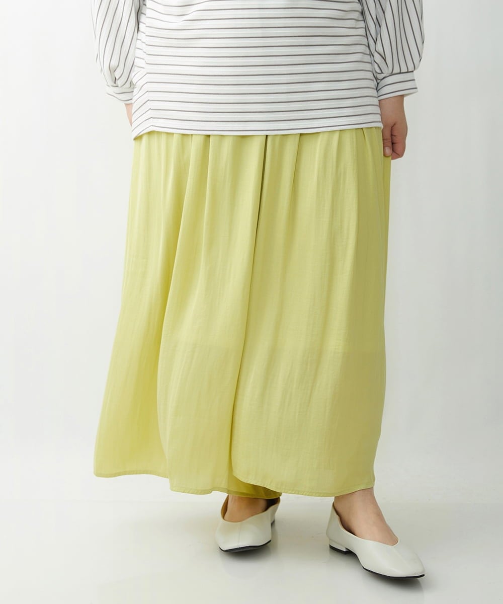 OLLDS24080 eur3(エウルキューブ) 【雑誌掲載】【大きいサイズ】メーテルサテンパンツ イエロー(25)