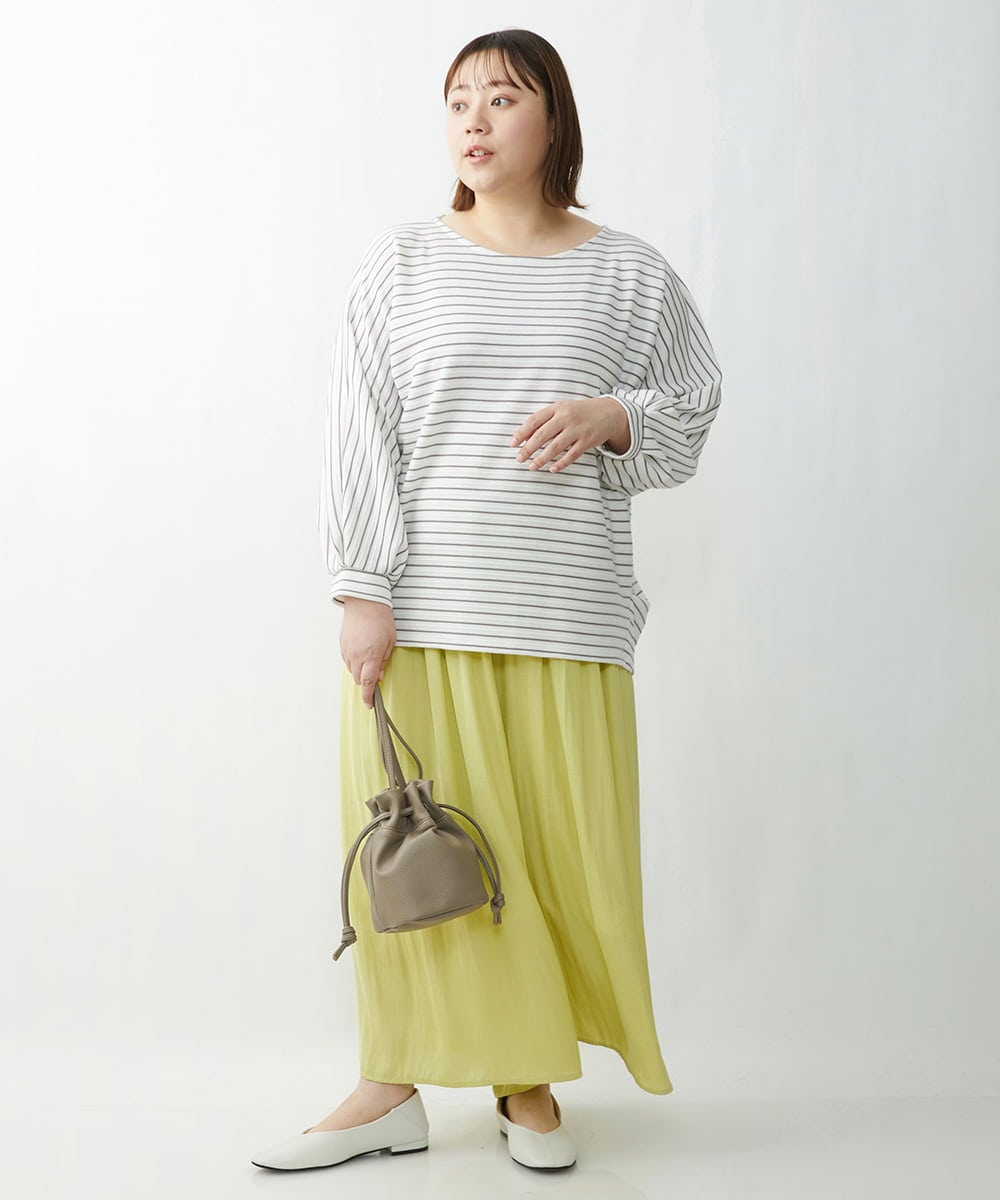 OLLDS24080 eur3(エウルキューブ) 【雑誌掲載】【大きいサイズ】メーテルサテンパンツ イエロー(25)