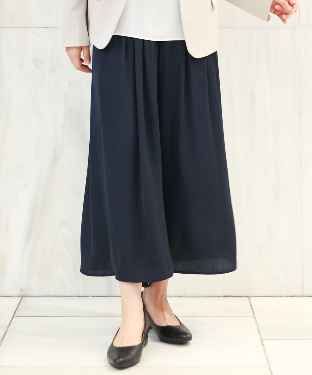 OLLDS24080 eur3(エウルキューブ) 【大きいサイズ】メーテルサテンパンツ ネイビー(57)