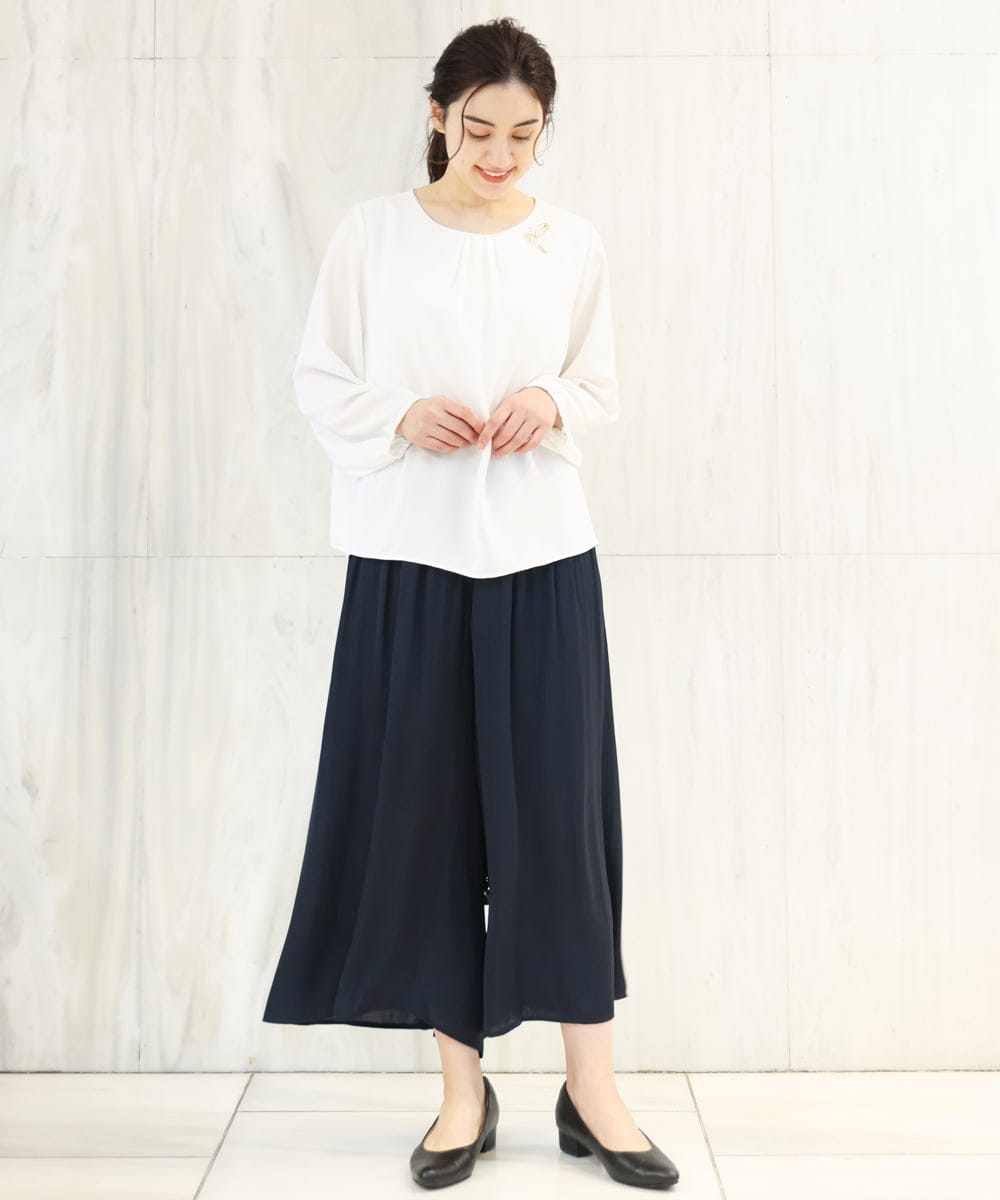 OLLDS24080 eur3(エウルキューブ) 【雑誌掲載】【大きいサイズ】メーテルサテンパンツ ネイビー(57)