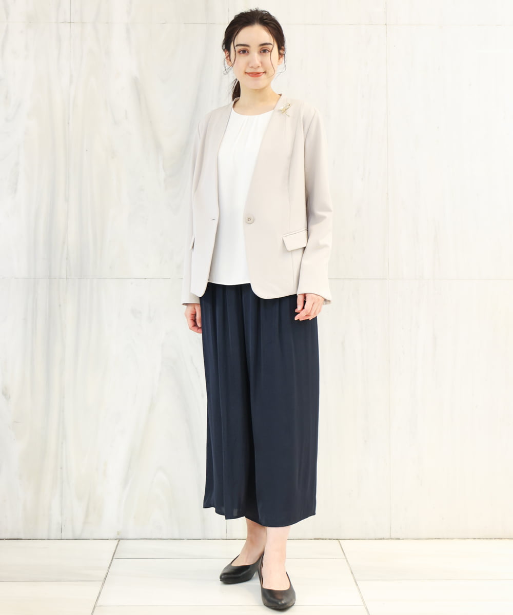 OLLDS24080 eur3(エウルキューブ) 【雑誌掲載】【大きいサイズ】メーテルサテンパンツ ネイビー(57)