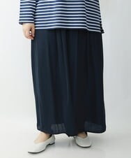 OLLDS24080 eur3(エウルキューブ) 【雑誌掲載】【大きいサイズ】メーテルサテンパンツ ネイビー(57)