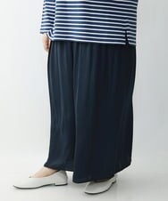 OLLDS24080 eur3(エウルキューブ) 【雑誌掲載】【大きいサイズ】メーテルサテンパンツ ネイビー(57)
