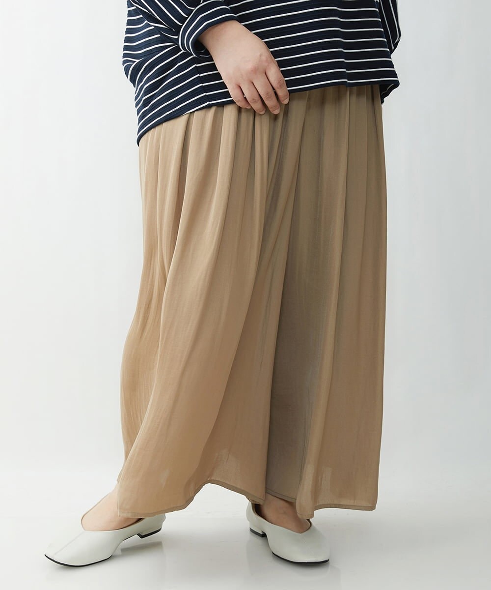OLLDS24080 eur3(エウルキューブ) 【雑誌掲載】【大きいサイズ】メーテルサテンパンツ ベージュ(82)