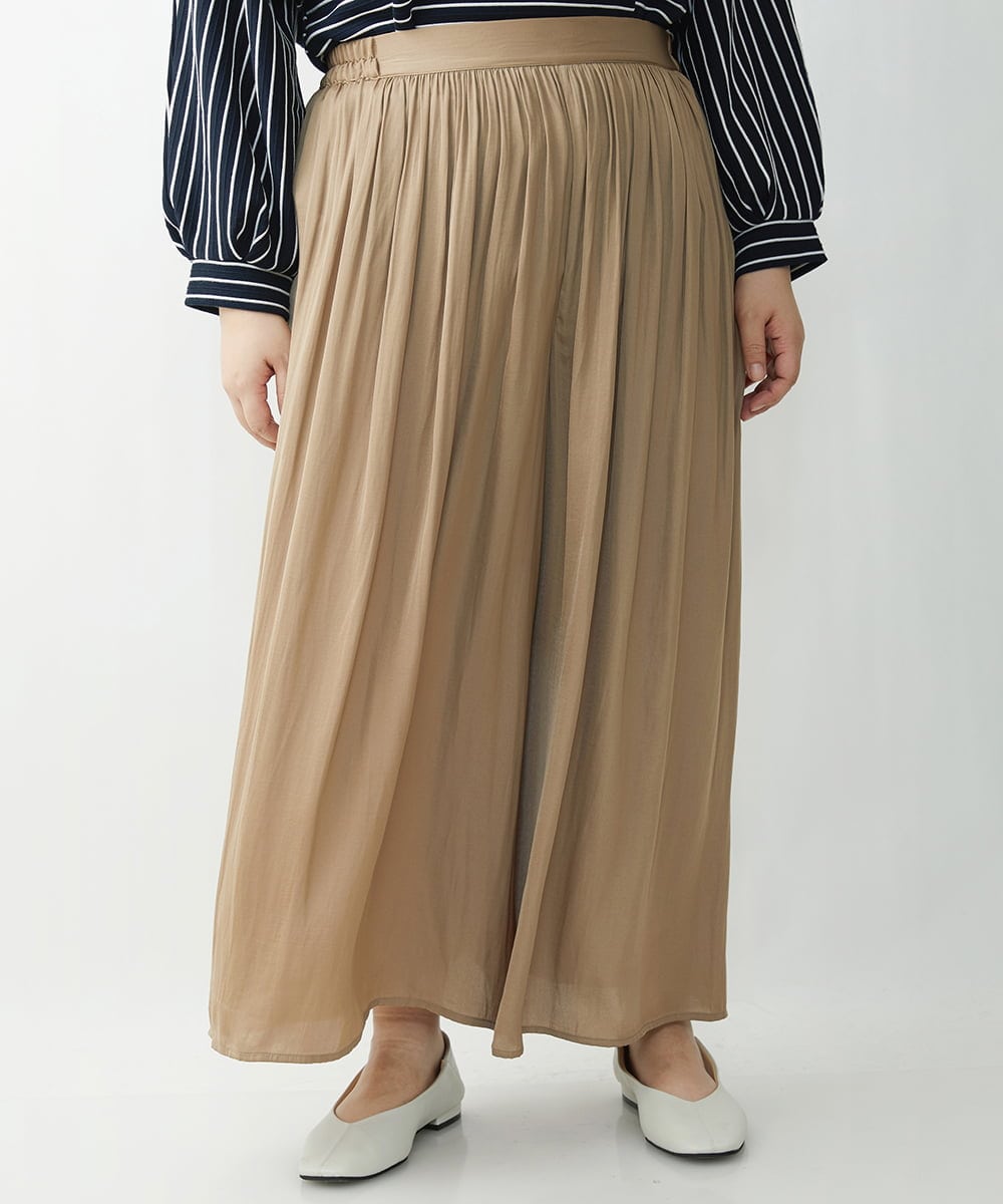 OLLDS24080 eur3(エウルキューブ) 【雑誌掲載】【大きいサイズ】メーテルサテンパンツ ベージュ(82)