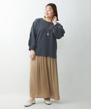 OLLDS24080 eur3(エウルキューブ) 【雑誌掲載】【大きいサイズ】メーテルサテンパンツ ベージュ(82)