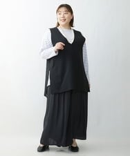 OLLDS24080 eur3(エウルキューブ) 【雑誌掲載】【大きいサイズ】メーテルサテンパンツ ダークグレー(93)