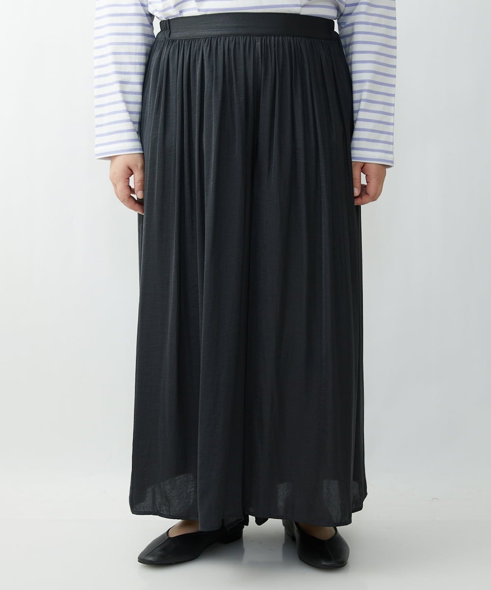 OLLDS24080 eur3(エウルキューブ) 【雑誌掲載】【大きいサイズ】メーテルサテンパンツ ダークグレー(93)