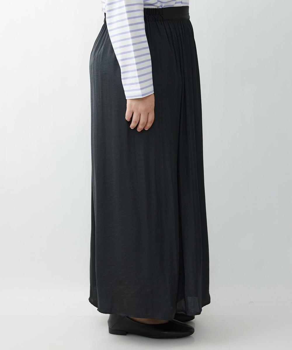 OLLDS24080 eur3(エウルキューブ) 【雑誌掲載】【大きいサイズ】メーテルサテンパンツ ダークグレー(93)