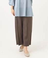 OLLEA24129 eur3(エウルキューブ) 【大きいサイズ】サイロツイルワイドストレートパンツ ブラウン(87）