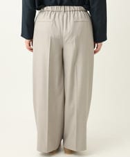 OLLEA24129 eur3(エウルキューブ) 【大きいサイズ】サイロツイルワイドストレートパンツ ライトグレー(91)
