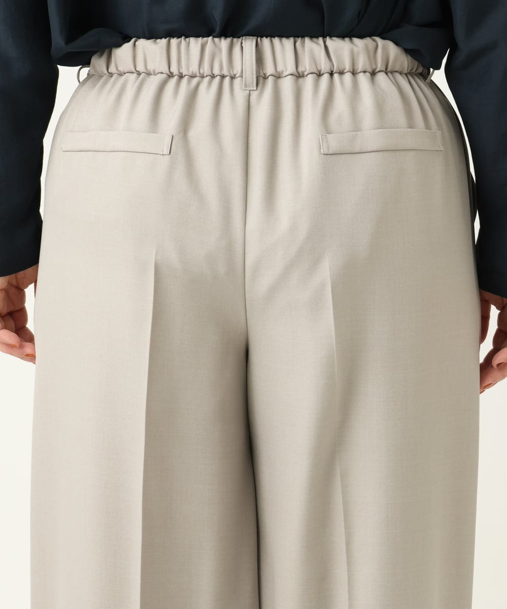 OLLEA24129 eur3(エウルキューブ) 【大きいサイズ】サイロツイルワイドストレートパンツ ライトグレー(91)