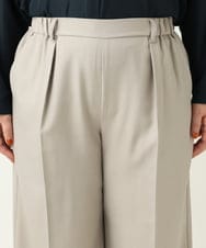 OLLEA24129 eur3(エウルキューブ) 【大きいサイズ】サイロツイルワイドストレートパンツ ライトグレー(91)