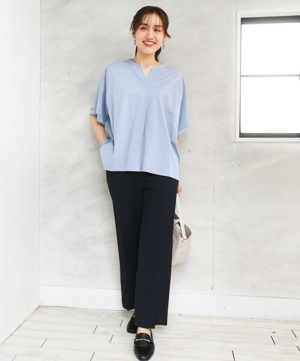 OLLED03139 eur3(エウルキューブ) 【大きいサイズ/11号サイズあり/セットアップ可能】ストレッチセンタープレスパンツ ネイビー