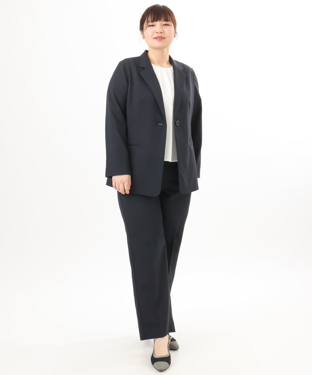 OLLED03139 eur3(エウルキューブ) 【大きいサイズ/11号サイズあり/セットアップ可能】ストレッチセンタープレスパンツ ネイビー