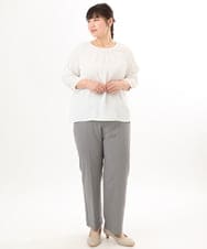 OLLED03139 eur3(エウルキューブ) 【大きいサイズ/11号サイズあり/セットアップ可能】ストレッチセンタープレスパンツ グレー