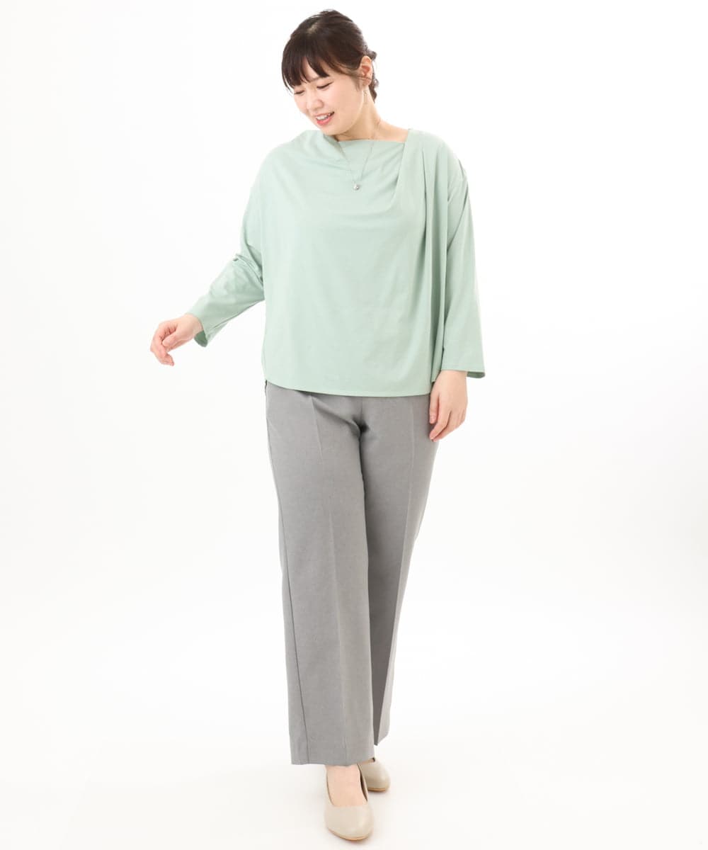 OLLED03139 eur3(エウルキューブ) 【大きいサイズ/11号サイズあり/セットアップ可能】ストレッチセンタープレスパンツ グレー