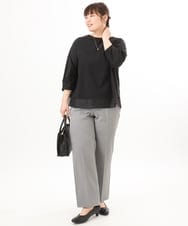 OLLED03139 eur3(エウルキューブ) 【大きいサイズ/11号サイズあり/セットアップ可能】ストレッチセンタープレスパンツ グレー