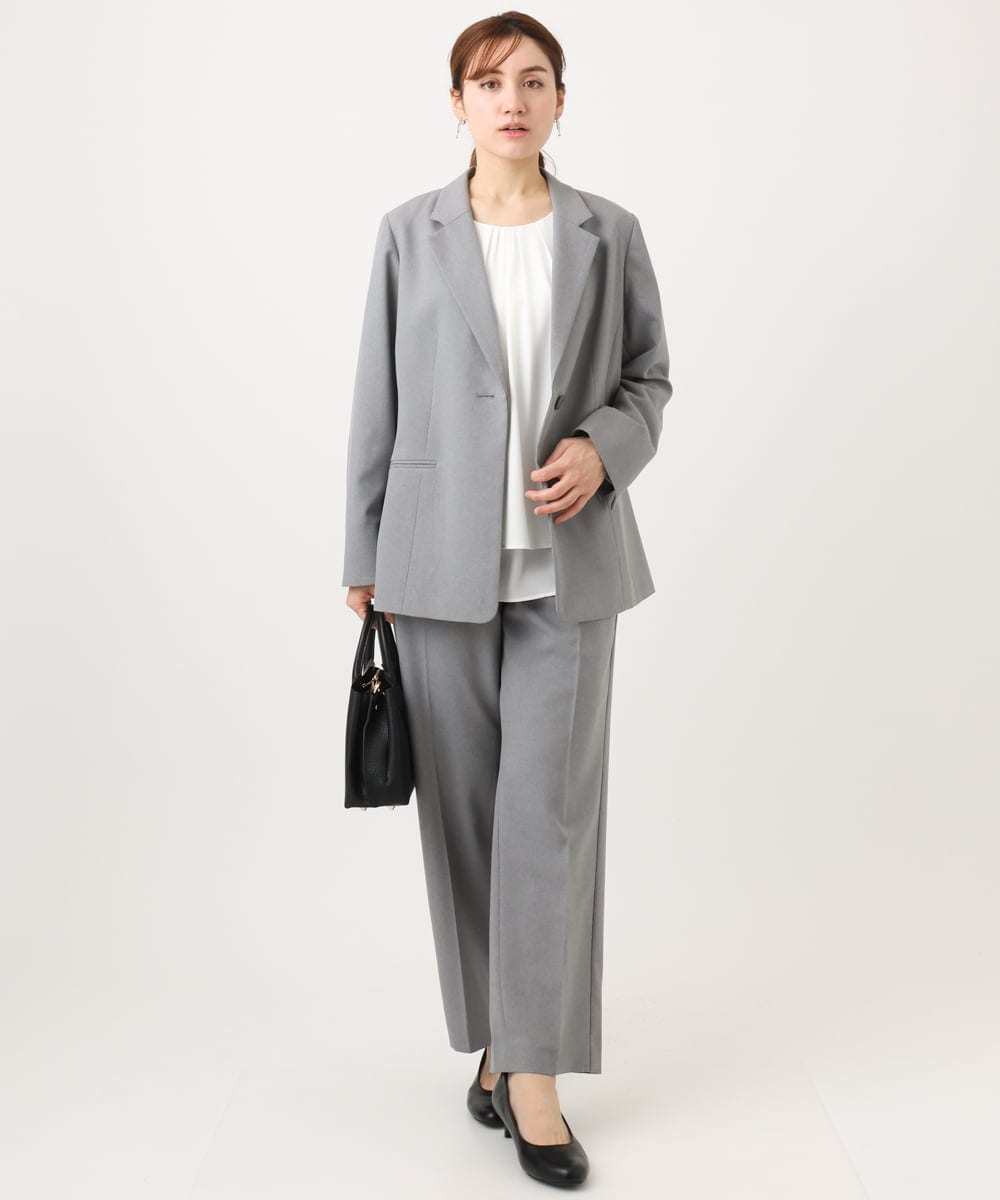 OLLED03139 eur3(エウルキューブ) 【大きいサイズ/11号サイズあり/セットアップ可能】ストレッチセンタープレスパンツ グレー