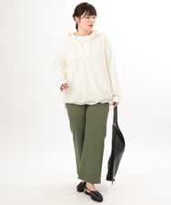 OLLED06099 eur3(エウルキューブ) 【大きいサイズ】ストレッチベイカーパンツ カーキ