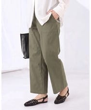 OLLED06099 eur3(エウルキューブ) 【大きいサイズ】ストレッチベイカーパンツ カーキ