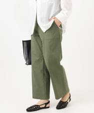 OLLED06099 eur3(エウルキューブ) 【大きいサイズ】ストレッチベイカーパンツ カーキ