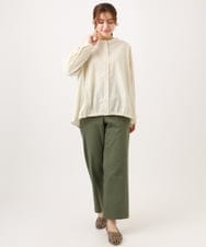 OLLED06099 eur3(エウルキューブ) 【大きいサイズ】ストレッチベイカーパンツ カーキ