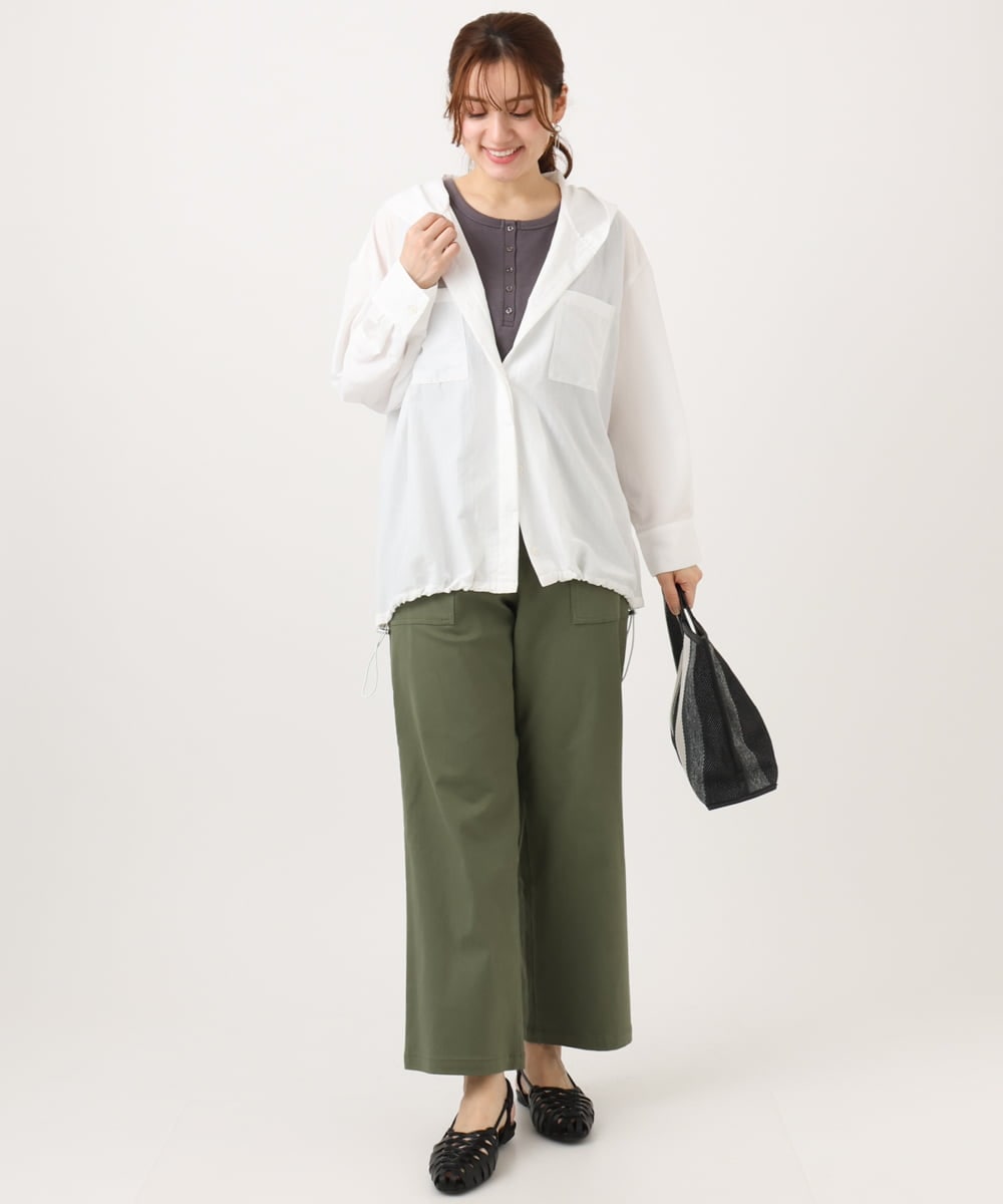 OLLED06099 eur3(エウルキューブ) 【大きいサイズ】ストレッチベイカーパンツ カーキ