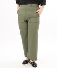 OLLED06099 eur3(エウルキューブ) 【大きいサイズ】ストレッチベイカーパンツ カーキ