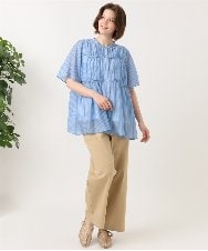 OLLED06099 eur3(エウルキューブ) 【大きいサイズ】ストレッチベイカーパンツ ベージュ