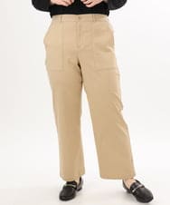OLLED06099 eur3(エウルキューブ) 【大きいサイズ】ストレッチベイカーパンツ ベージュ