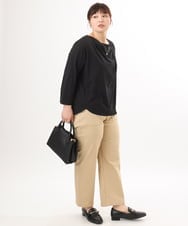 OLLED06099 eur3(エウルキューブ) 【大きいサイズ】ストレッチベイカーパンツ ベージュ