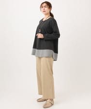 OLLED06099 eur3(エウルキューブ) 【大きいサイズ】ストレッチベイカーパンツ ベージュ