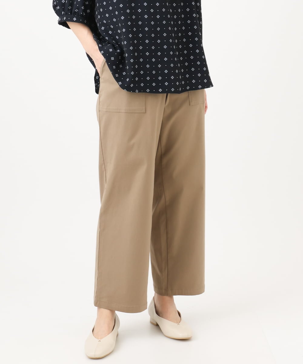 OLLED06099 eur3(エウルキューブ) 【大きいサイズ】ストレッチベイカーパンツ モカ