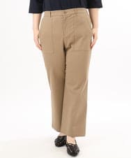 OLLED06099 eur3(エウルキューブ) 【大きいサイズ】ストレッチベイカーパンツ モカ