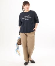 OLLED06099 eur3(エウルキューブ) 【大きいサイズ】ストレッチベイカーパンツ モカ