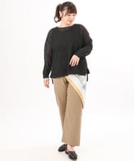 OLLED06099 eur3(エウルキューブ) 【大きいサイズ】ストレッチベイカーパンツ モカ