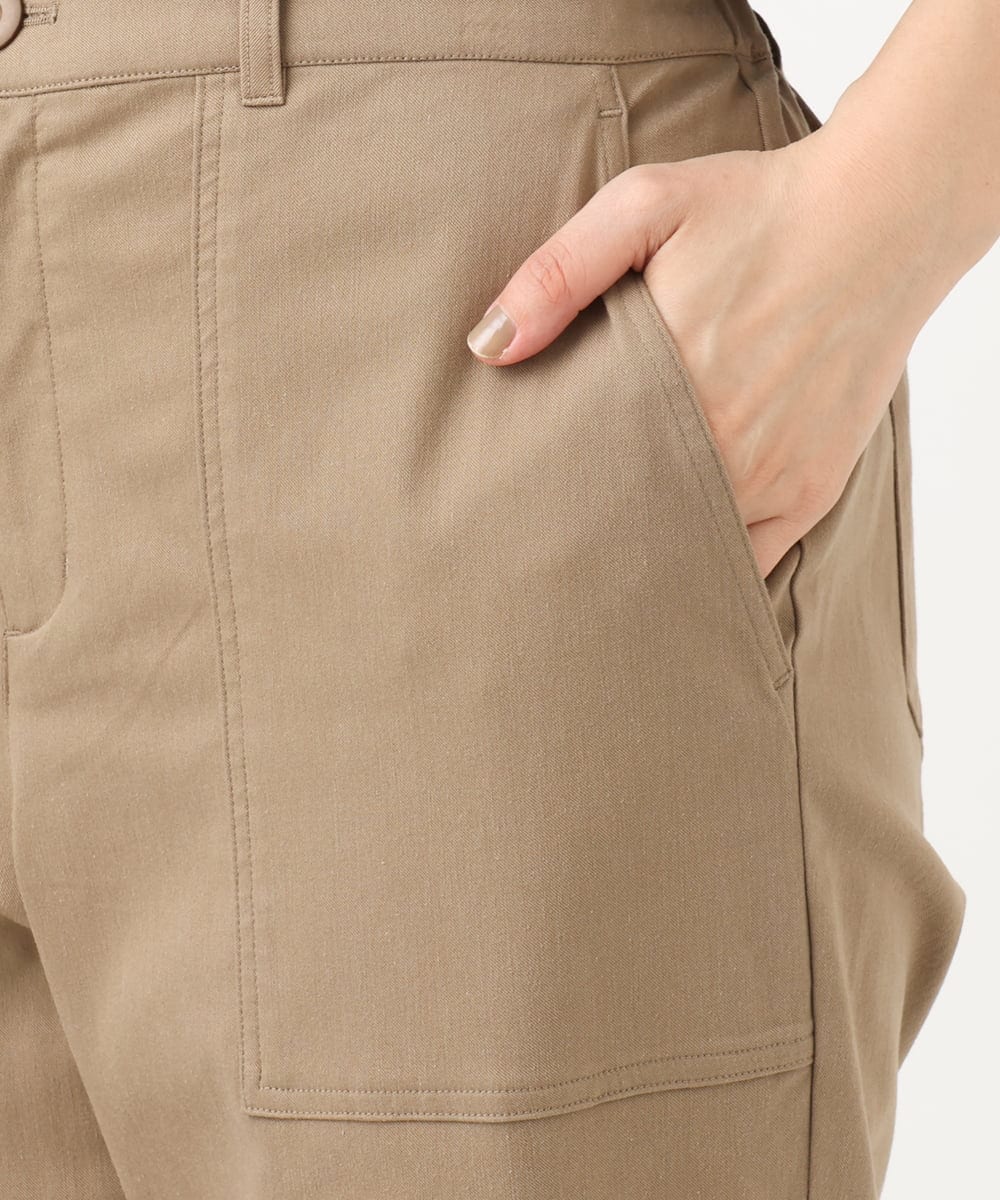 OLLED06099 eur3(エウルキューブ) 【大きいサイズ】ストレッチベイカーパンツ モカ