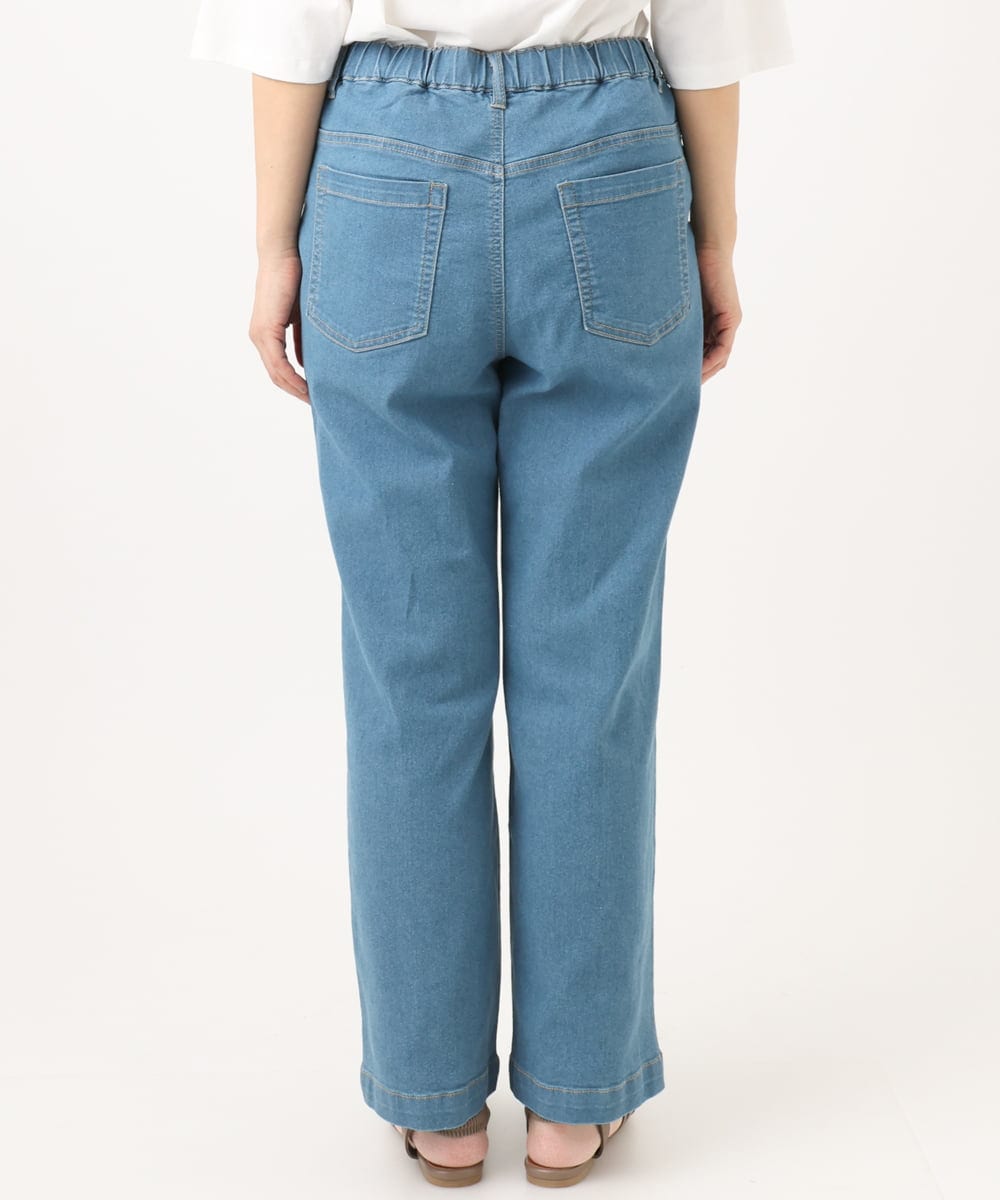 OLLED07109 eur3(エウルキューブ) 【大きいサイズ】ストレッチストレートデニム ライトブルー