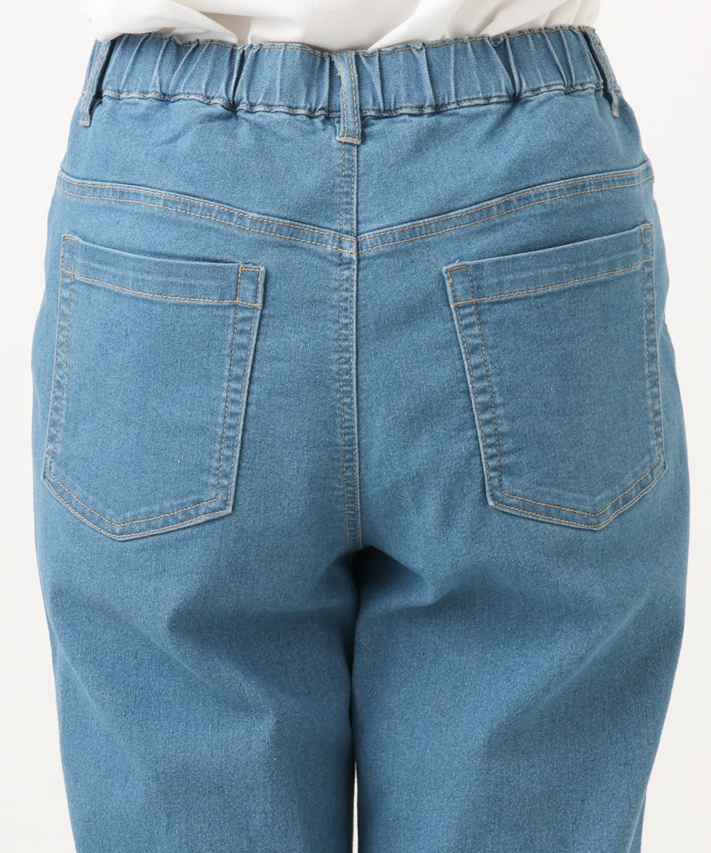 OLLED07109 eur3(エウルキューブ) 【大きいサイズ】ストレッチストレートデニム ライトブルー