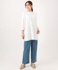 OLLED07109 eur3(エウルキューブ) 【大きいサイズ】ストレッチストレートデニム ライトブルー
