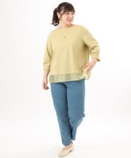 OLLED07109 eur3(エウルキューブ) 【大きいサイズ】ストレッチストレートデニム ライトブルー