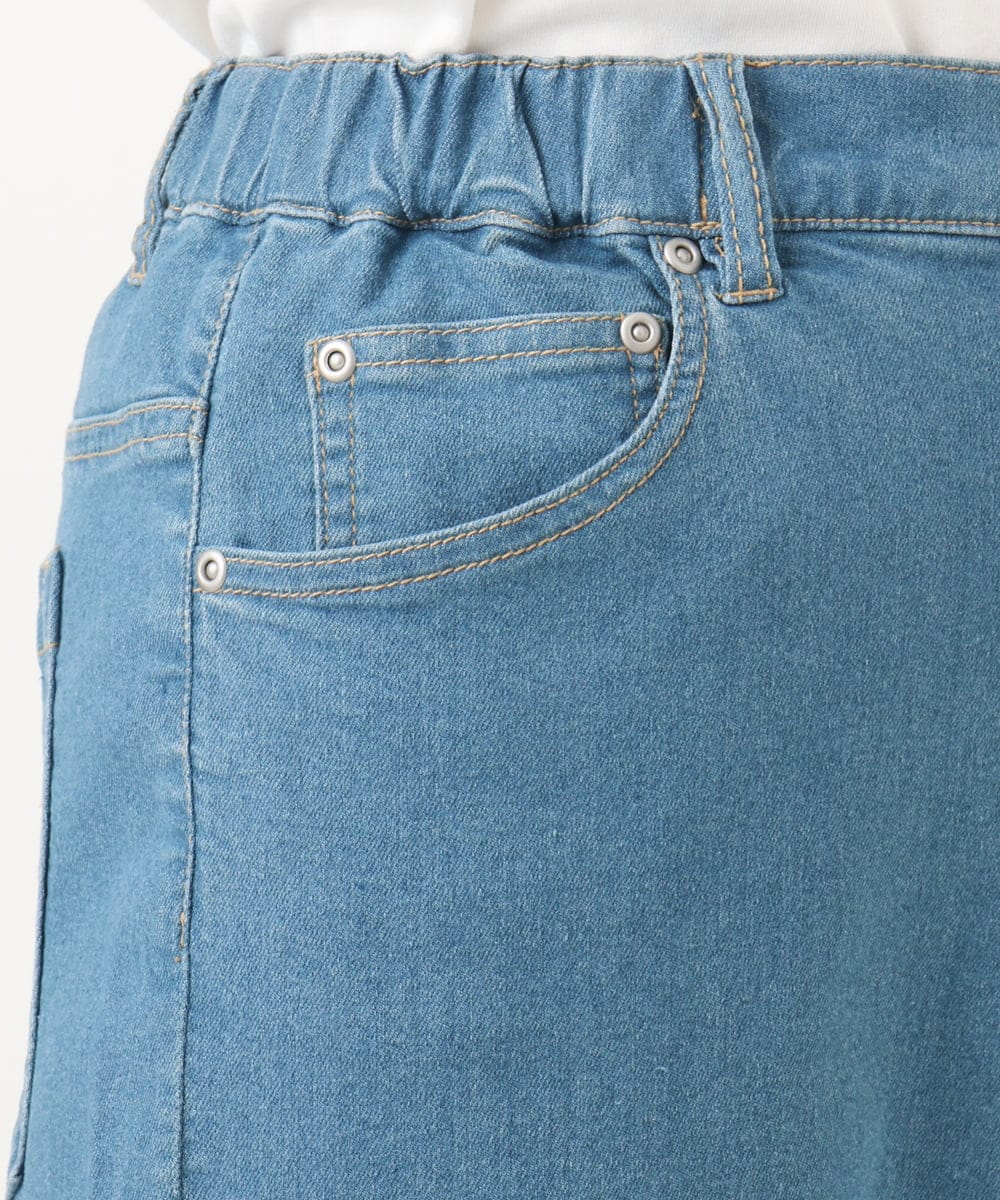 OLLED07109 eur3(エウルキューブ) 【大きいサイズ】ストレッチストレートデニム ライトブルー