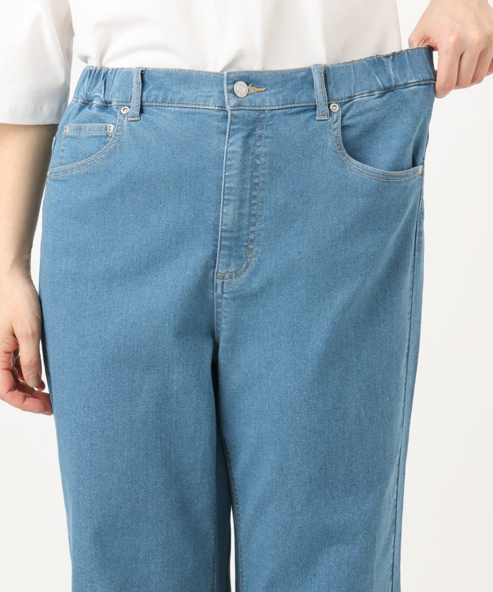 OLLED07109 eur3(エウルキューブ) 【大きいサイズ】ストレッチストレートデニム ライトブルー