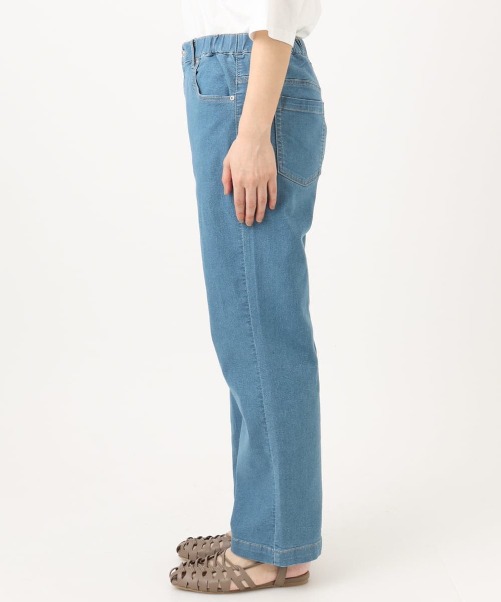 OLLED07109 eur3(エウルキューブ) 【大きいサイズ】ストレッチストレートデニム ライトブルー