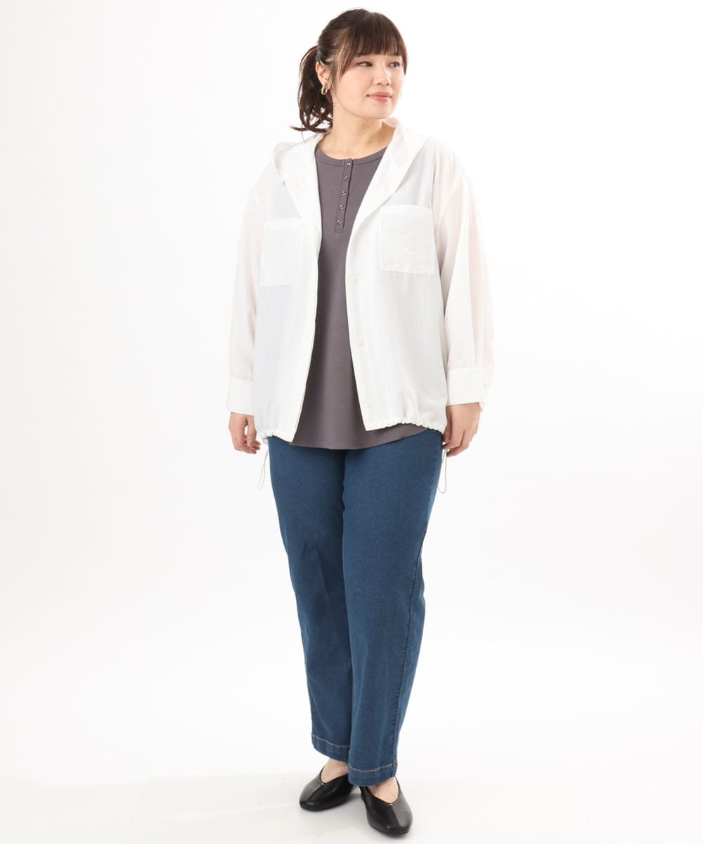 OLLED07109 eur3(エウルキューブ) 【大きいサイズ】ストレッチストレートデニム ネイビー